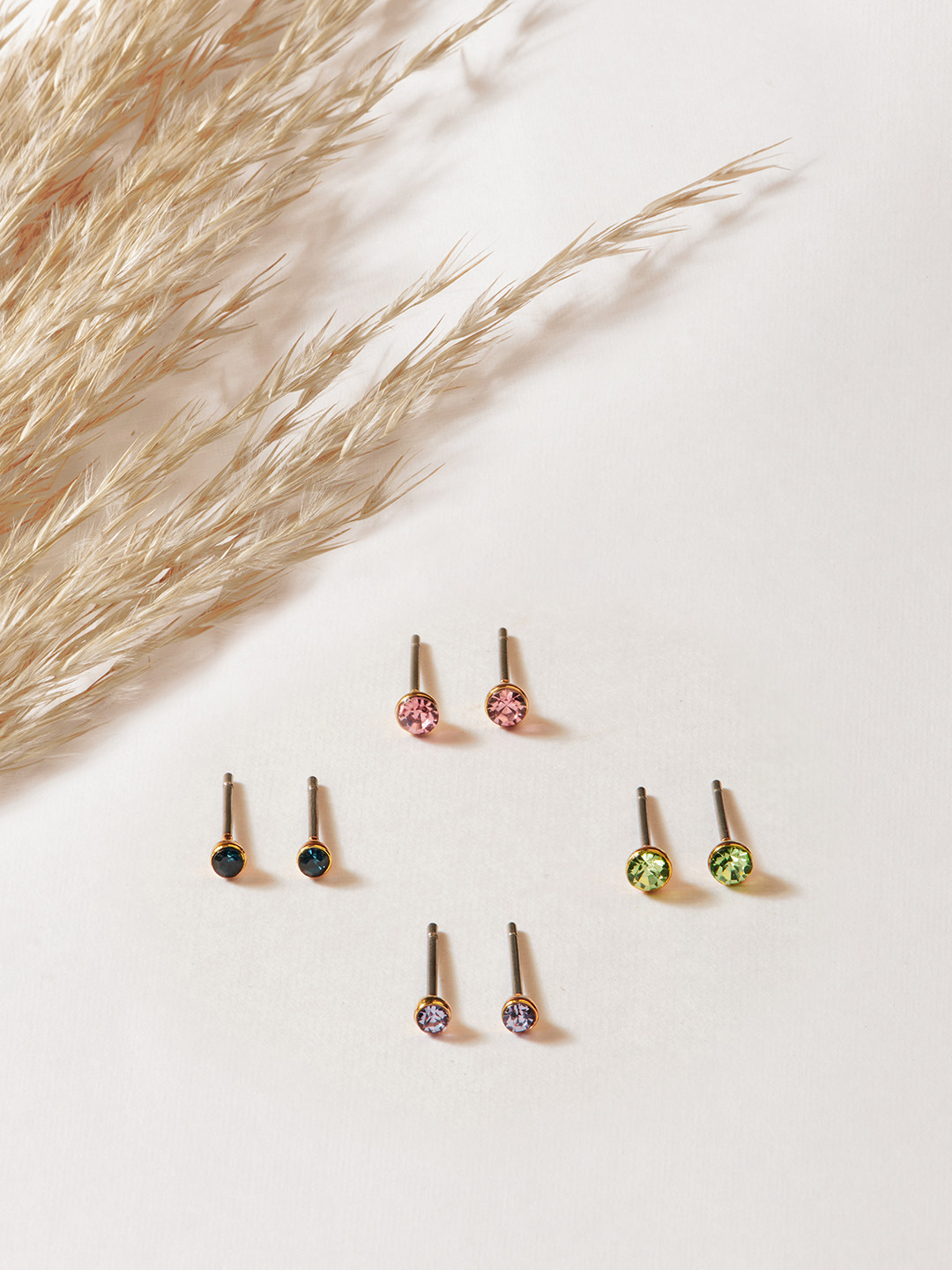 Accessorize London Set of 4 14K Gold Plated Multi Stud Earrings