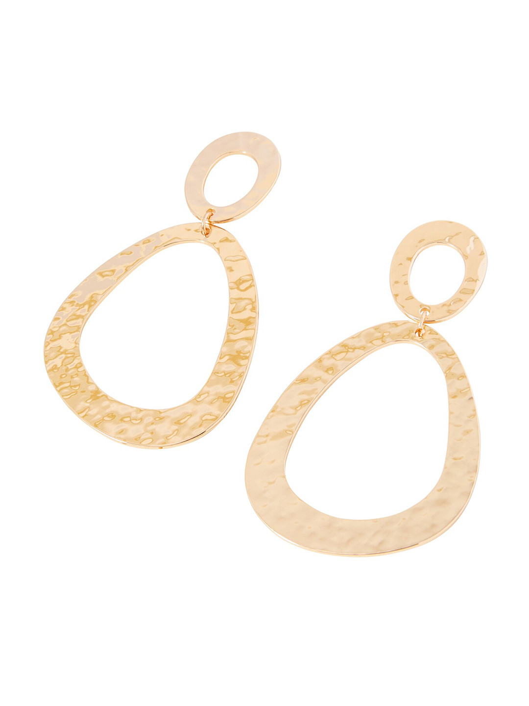 Accessorize Oval Shaped Textured Cut Out Drop Earrings