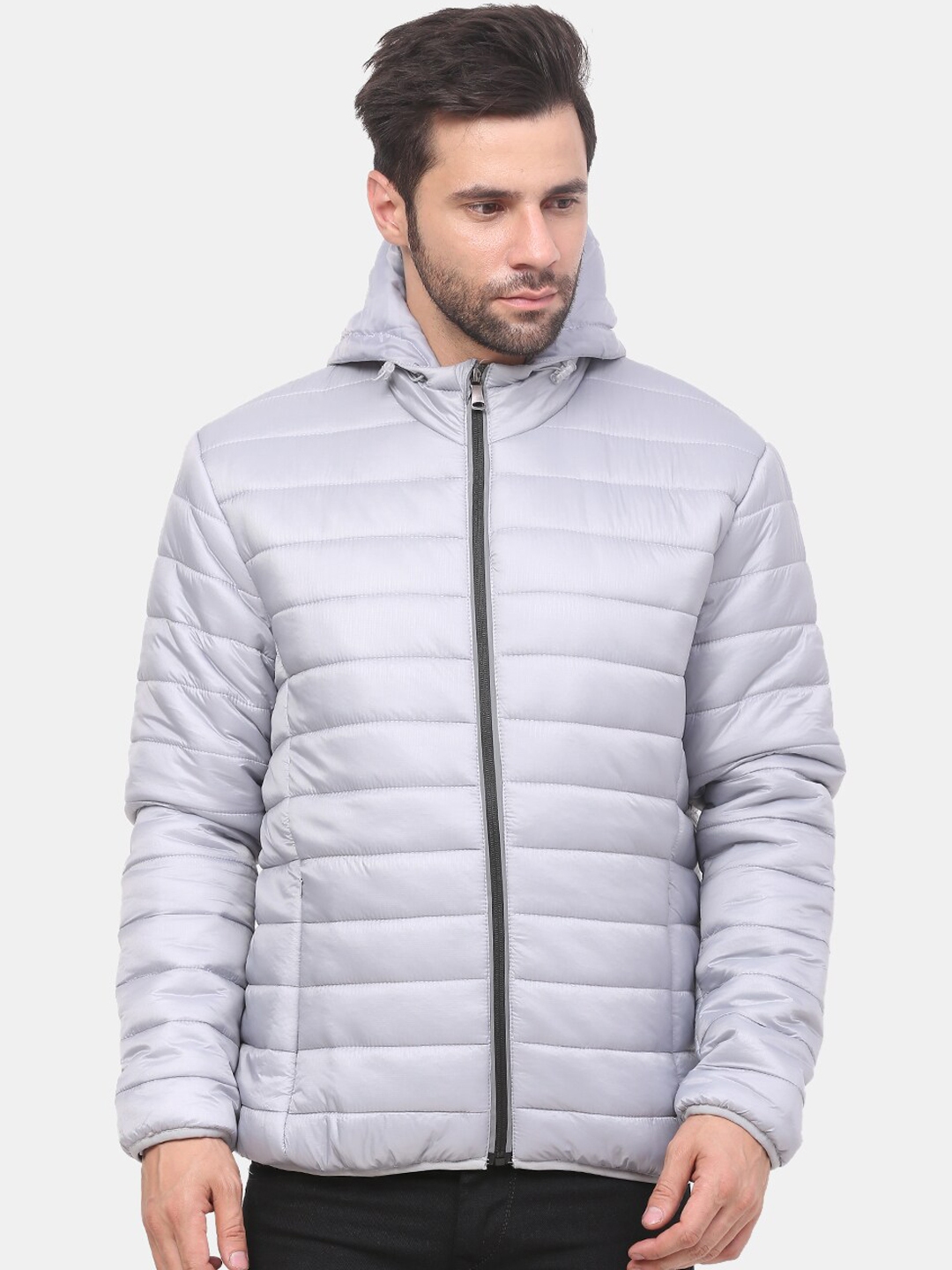 Grey hot sale puffa jacket