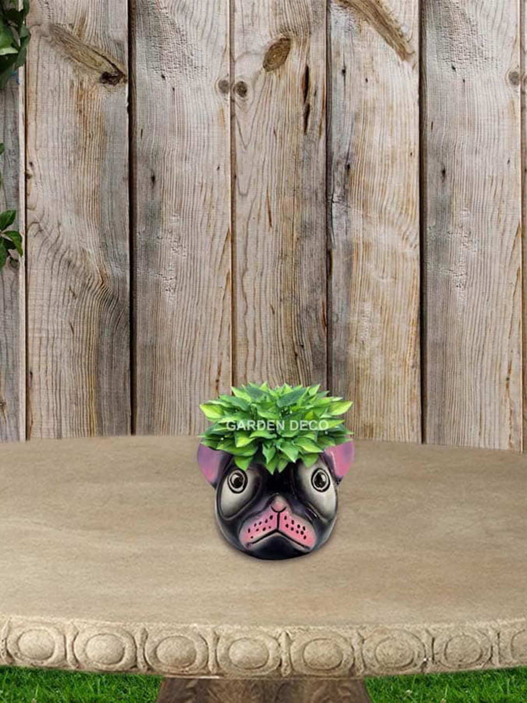 Garden Deco Black & Pink 2 Pieces Ceramic Bruno Planter