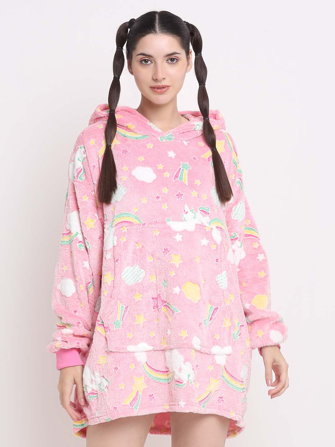 Cortina Graphic Printed Hooded Glow in the Dark Sweatshirt