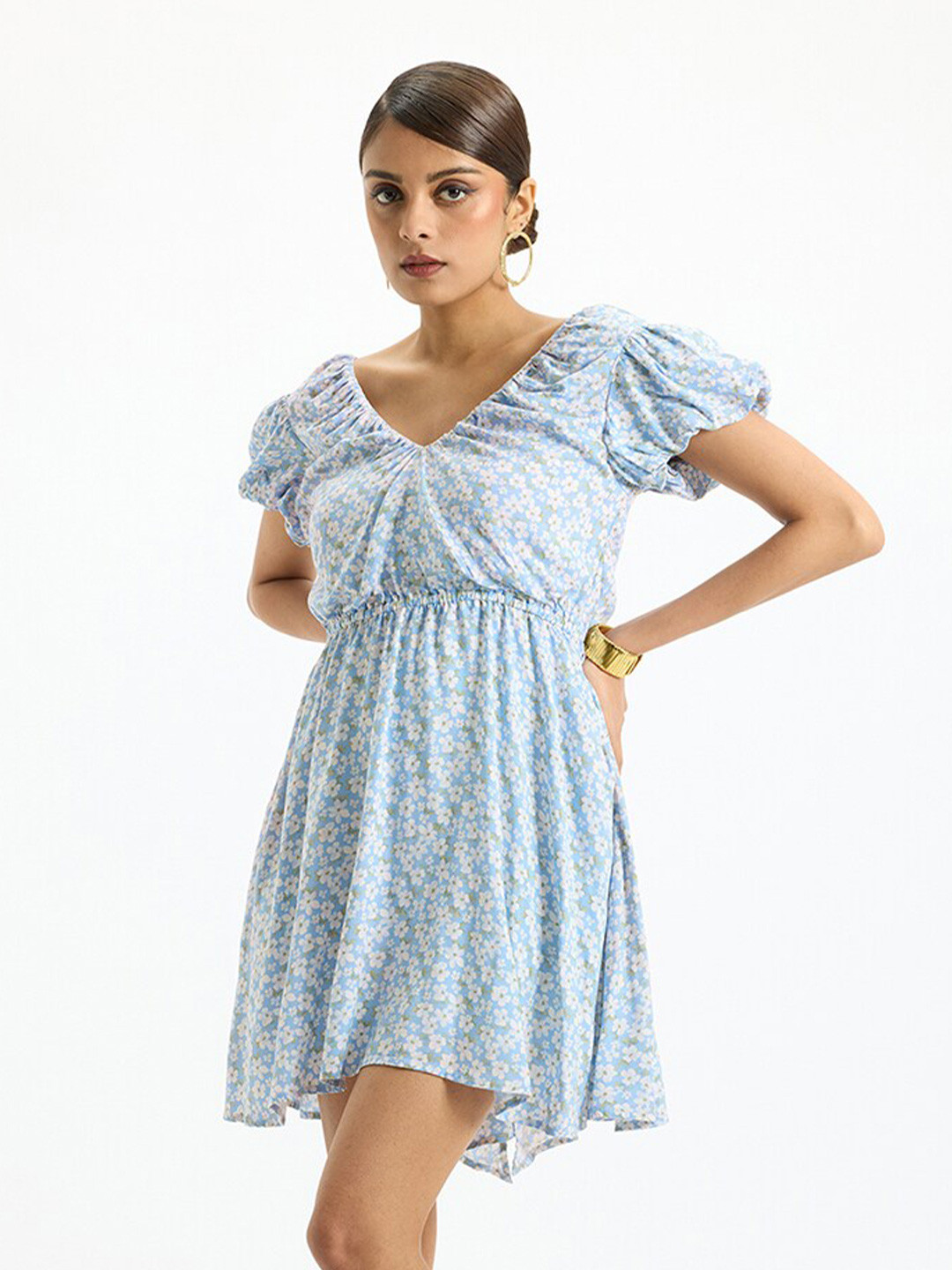 Virgio Pure Viscose Ditsy Floral Mini Dress