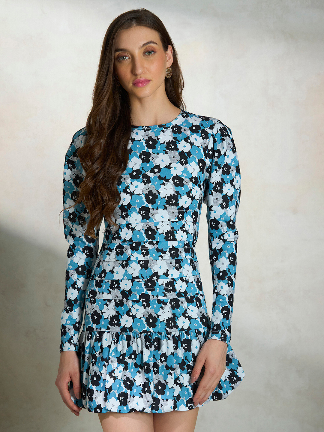 Virgio Cotton Stretch Sleek Floral Bodycon Dress