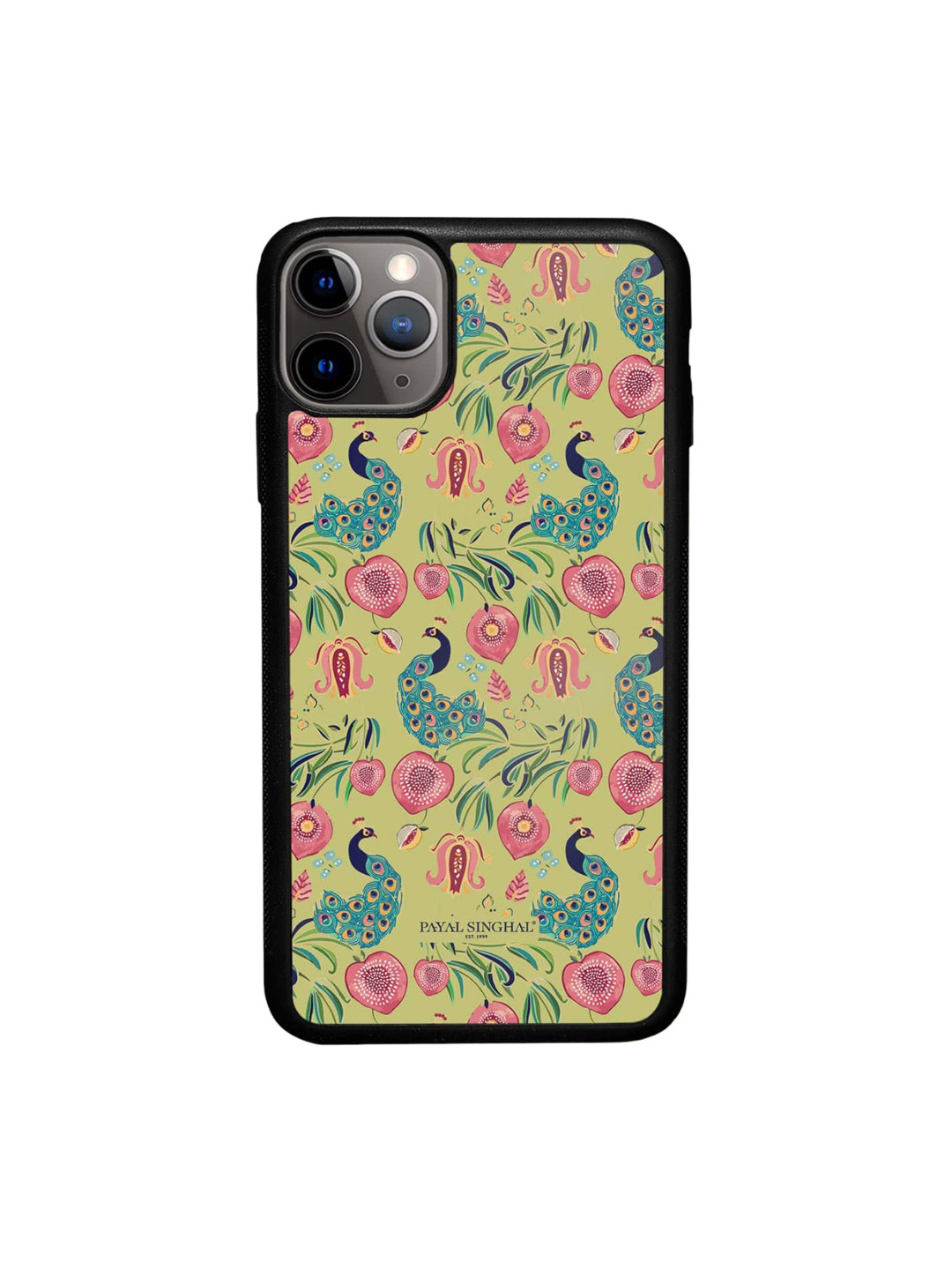 macmerise Payal Singhal Anaar and Mor Floral Printed iPhone 11 Pro Max Bumper Phone Back Cover