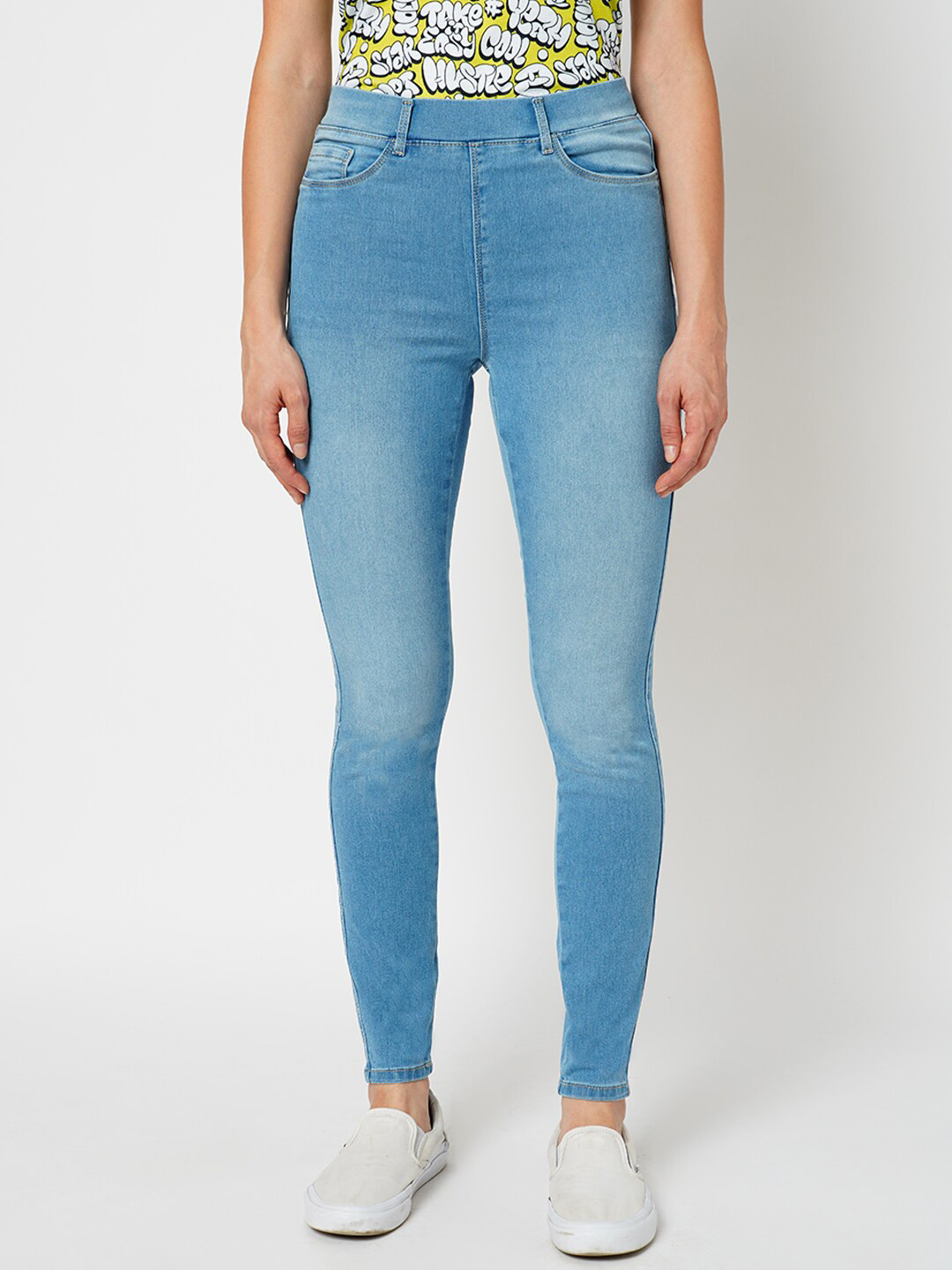 ONLY Skinny Fit Washed Faded Denim Jeggings