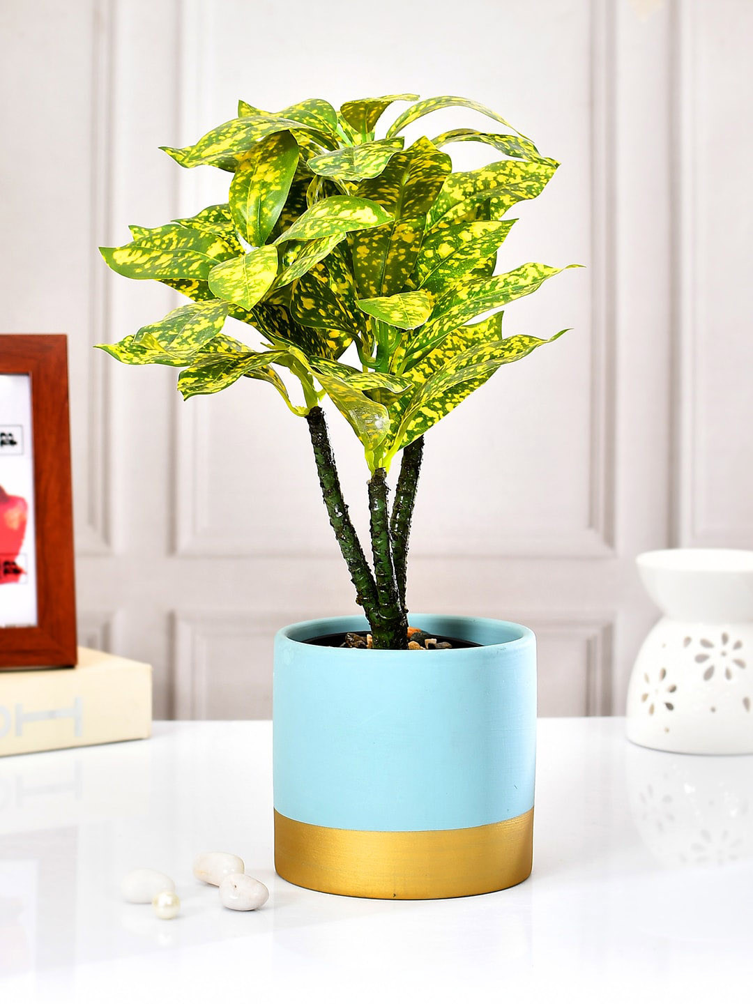 TAYHAA Blue Ceramic Planter