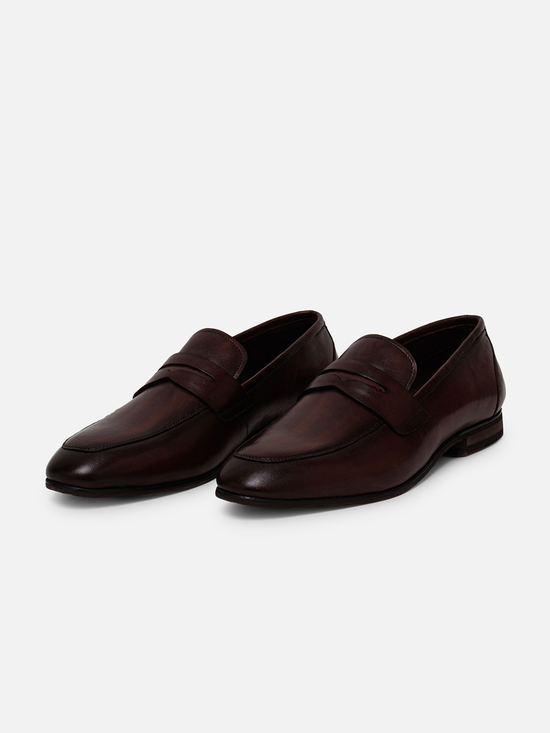 EZOK Men Antibacterial Leather Penny Loafers