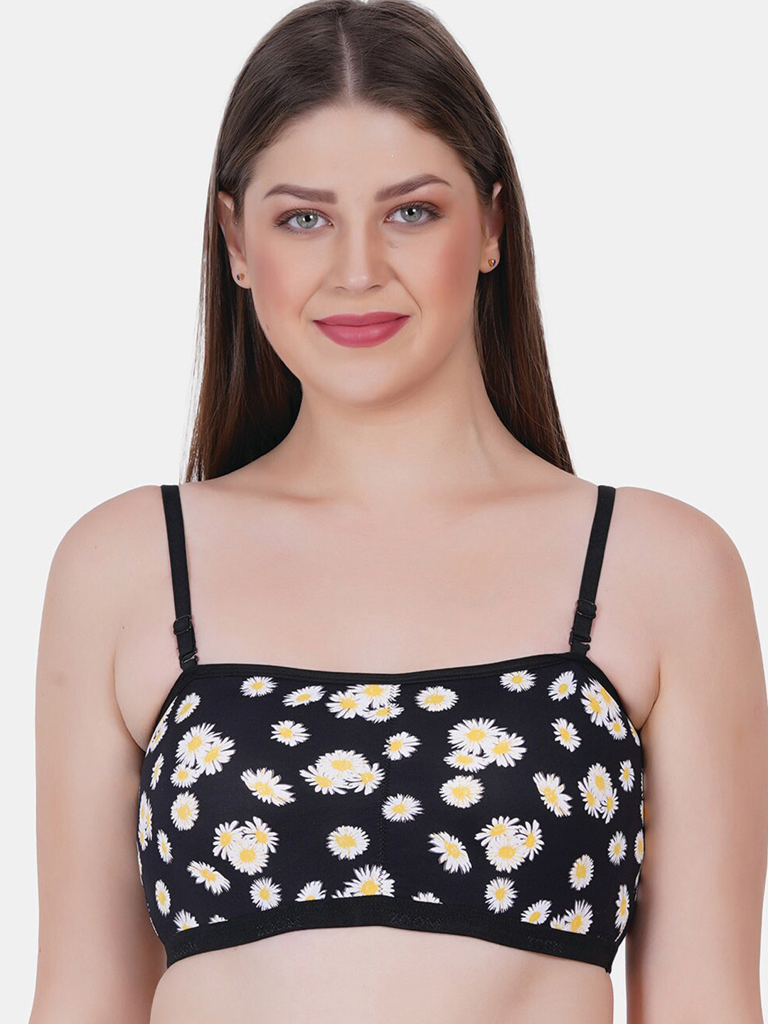 Reveira Floral Printed Dry Fit T-shirt Bra Medium Coverage Lightly Padded