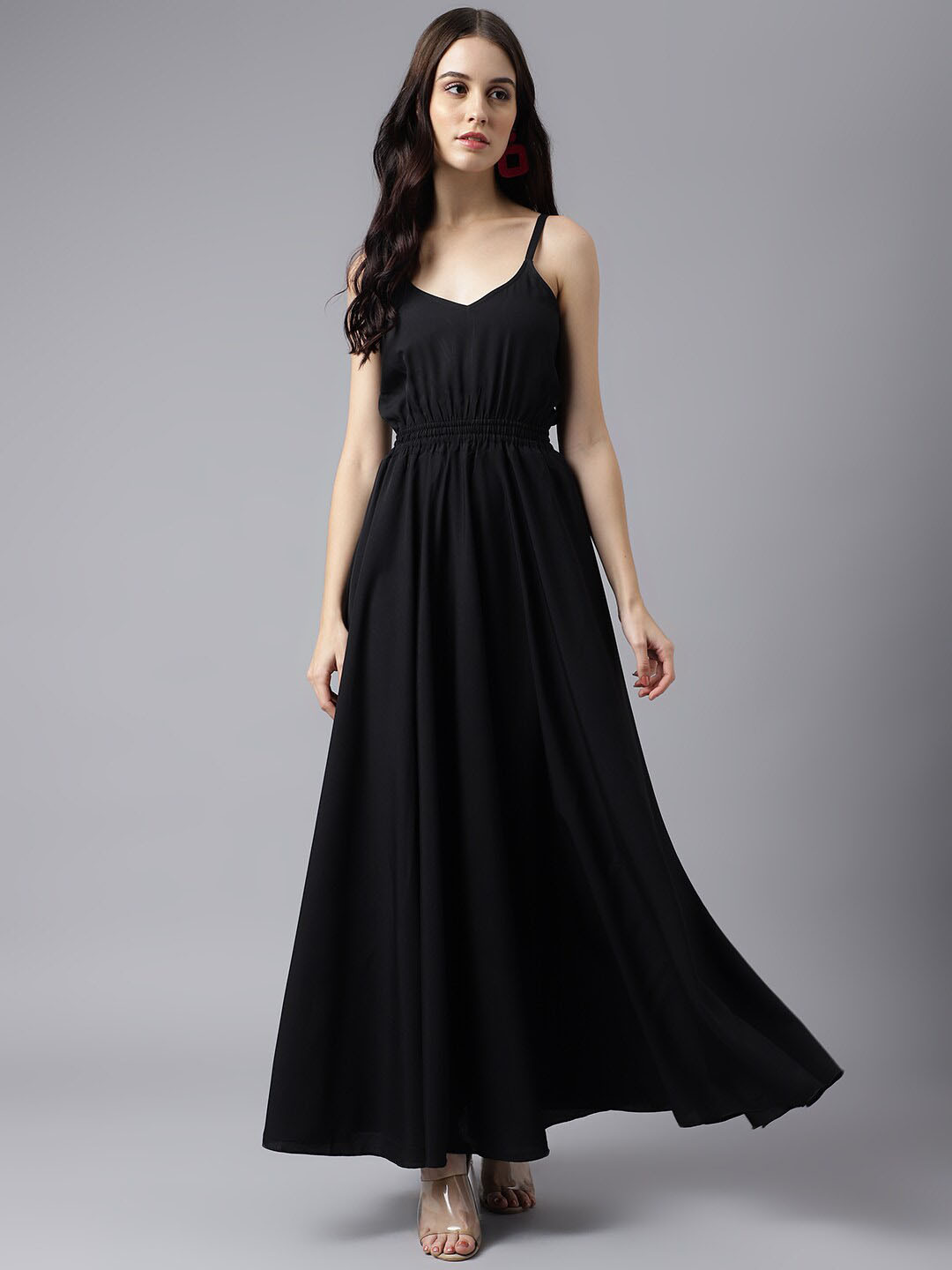 TRYMISFIT Shoulder Strapped Cotton Maxi Dress
