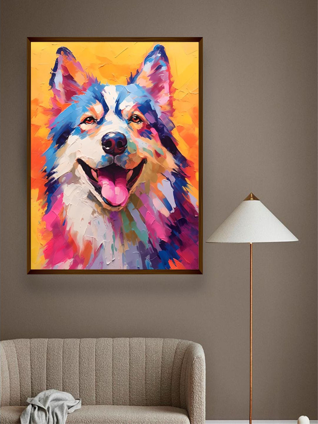 The Art House Orange & Pink Animal Canvas Painting Wall Art