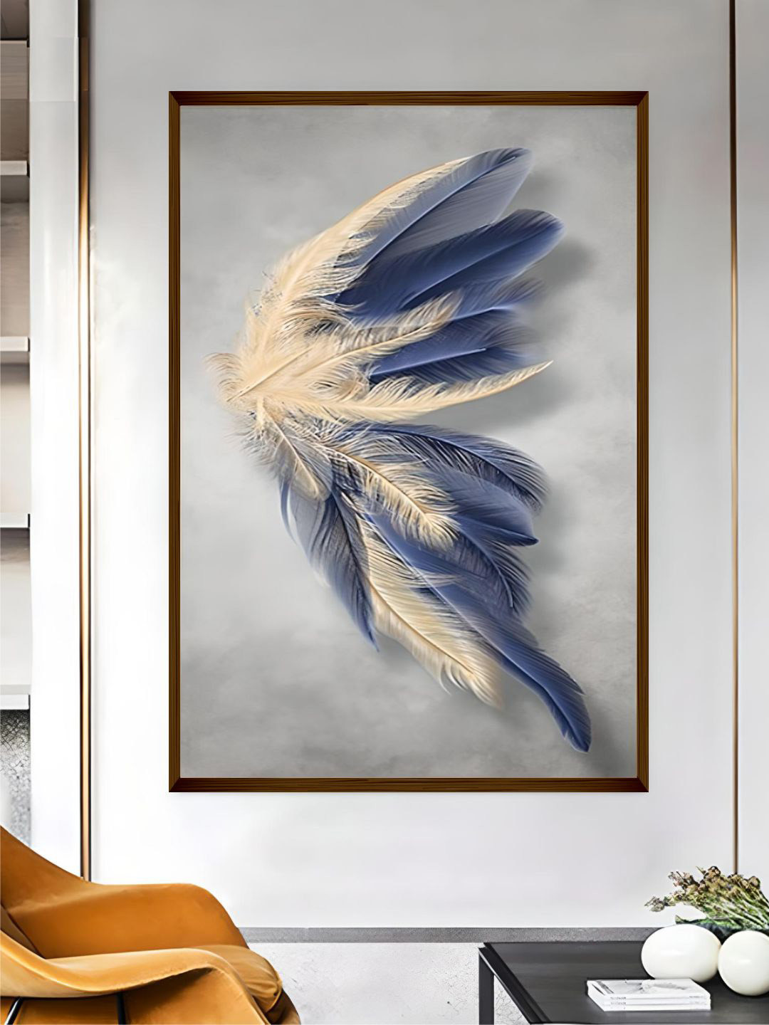 The Art House Grey & Blue Abstract Canvas Photograph Wall Art