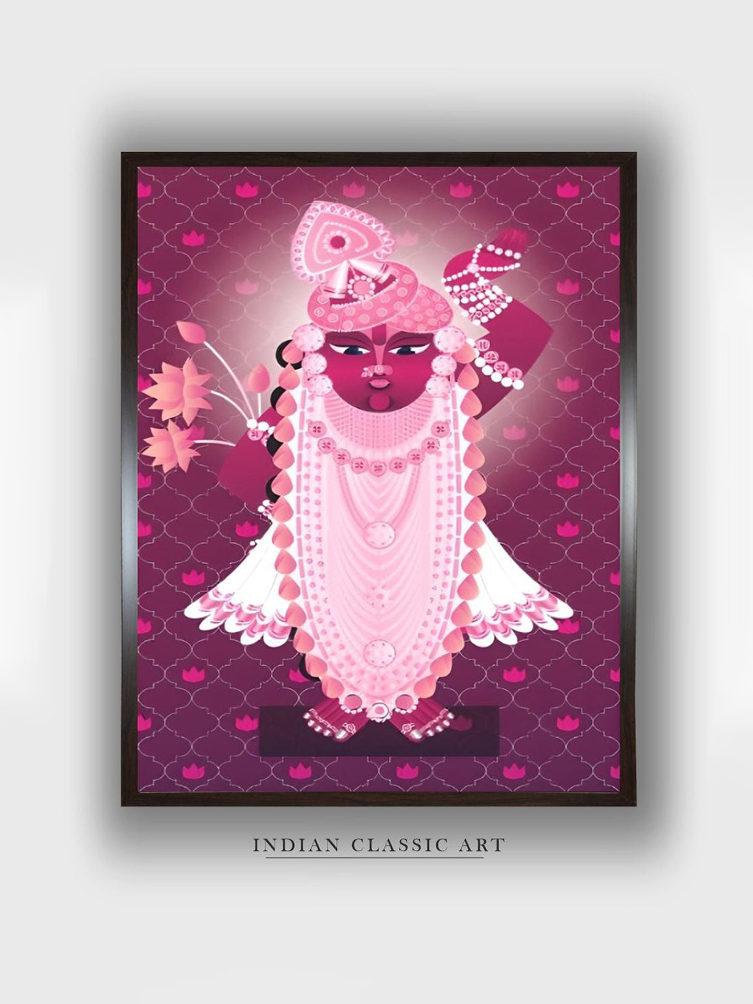 INDIAN CLASSIC ART Purple & Pink Indian Folk Wall Art