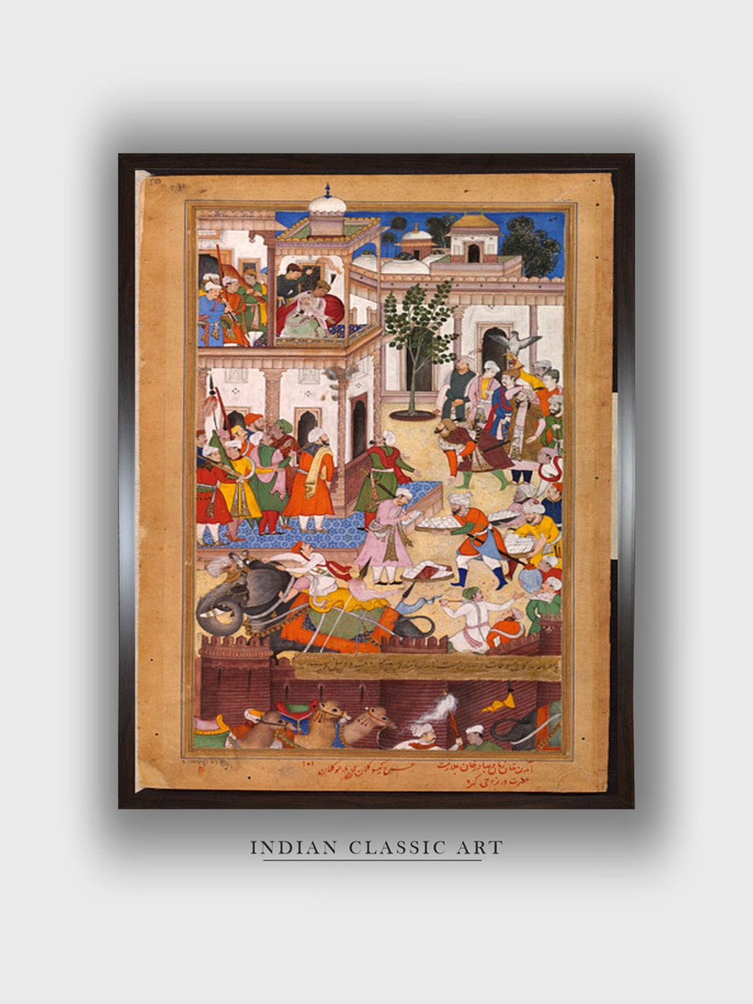 INDIAN CLASSIC ART Wood Wall Rectangle Portrait Paintings Wall Art-30 x 20In