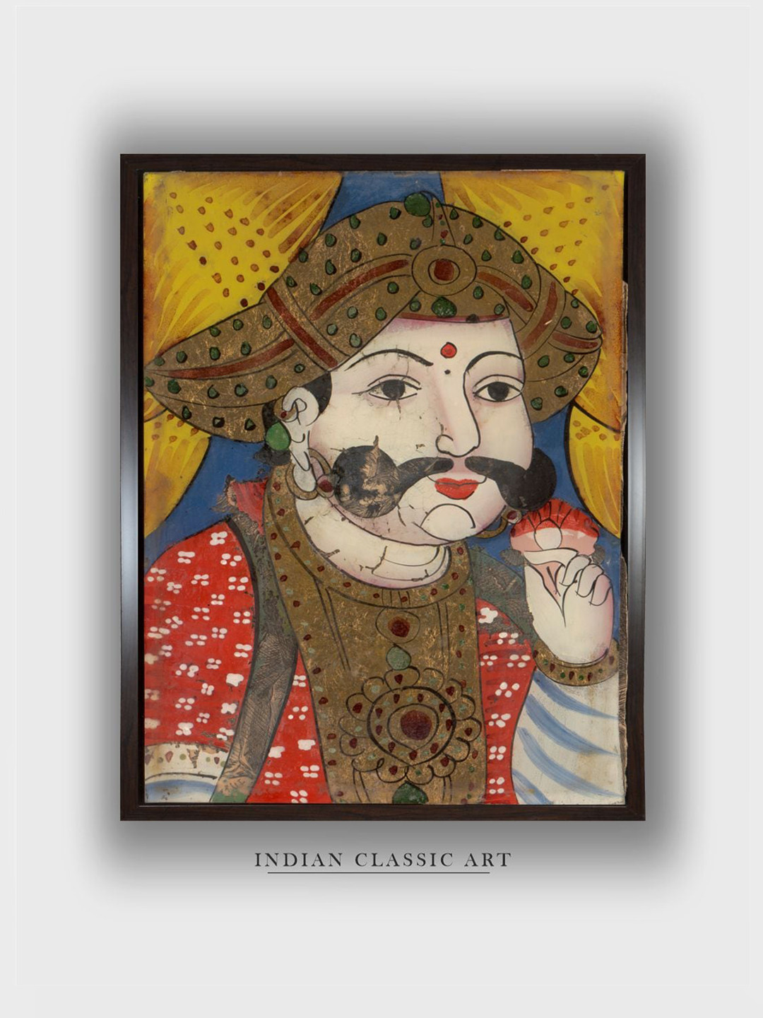 INDIAN CLASSIC ART Brown & Red Painting Indian Folk Art Wall Art