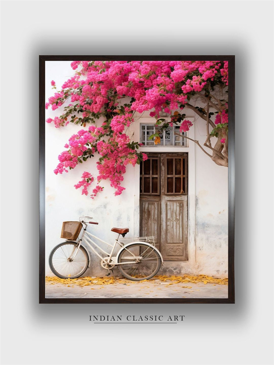 INDIAN CLASSIC ART Pink Indian Bougainvillea Canvas Wall Art