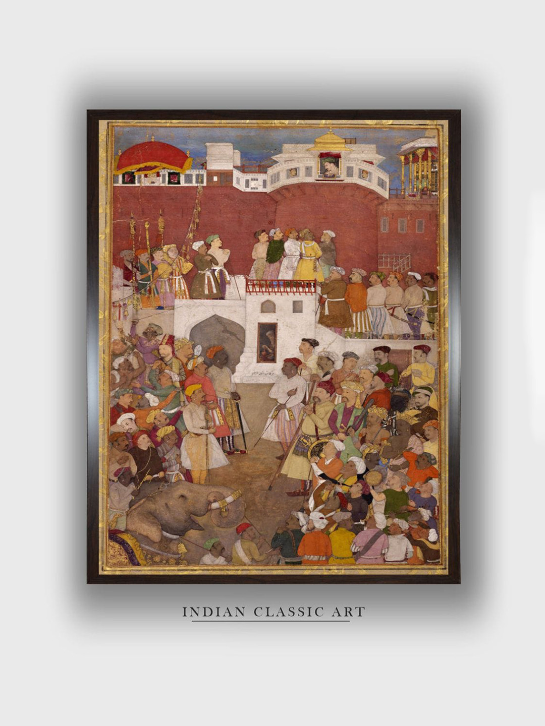 INDIAN CLASSIC ART Brown & Maroon Indian Folk Wooden Hanging Wall Art