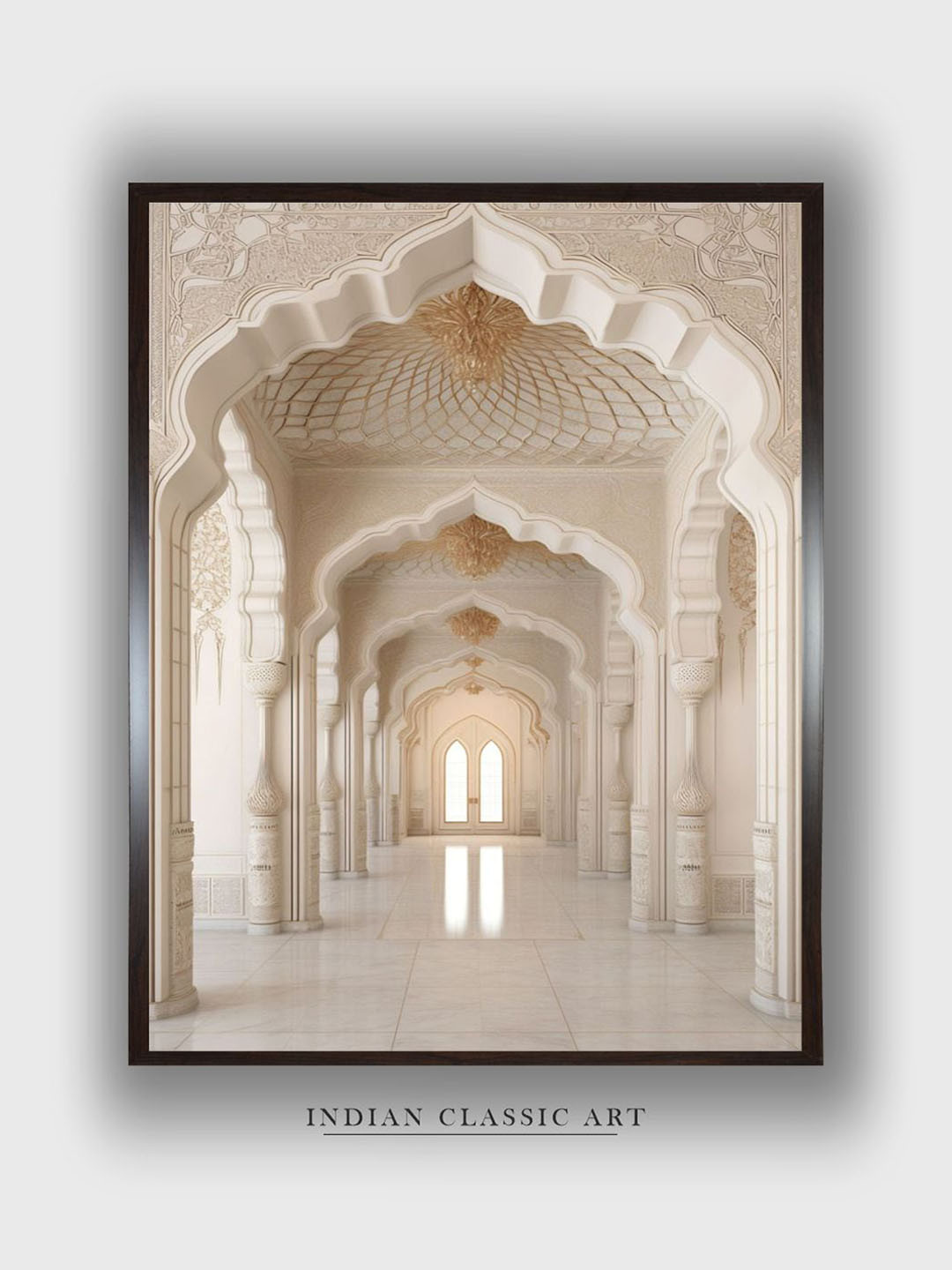 INDIAN CLASSIC ART Mughal Art Canvas Wall Rectangle Paintings Wall Art -30 x 20In