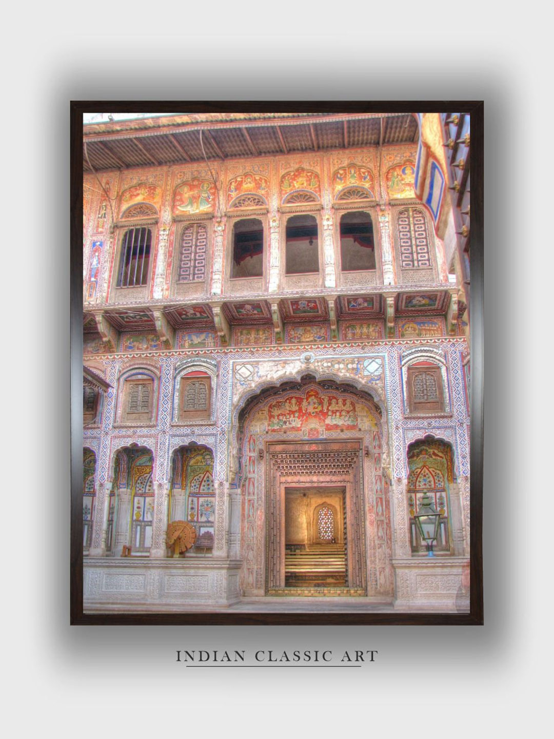 INDIAN CLASSIC ART Red Havelis Wall Art