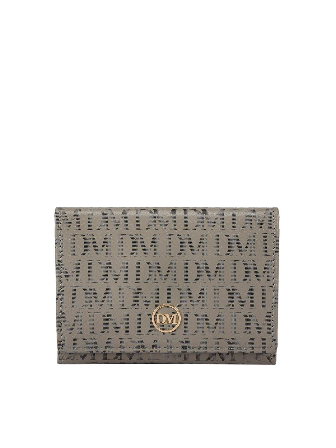 Da Milano Unisex Brand Logo Printed Leather Card Holder