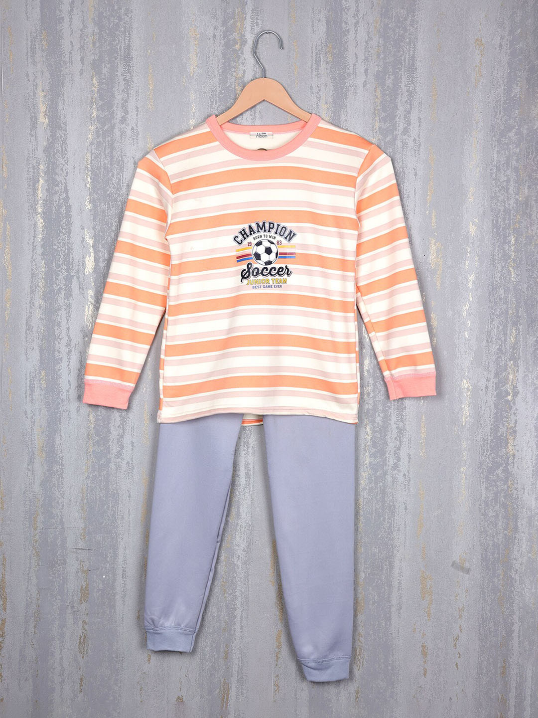 Steele Boys Striped Pure Cotton Tracksuit