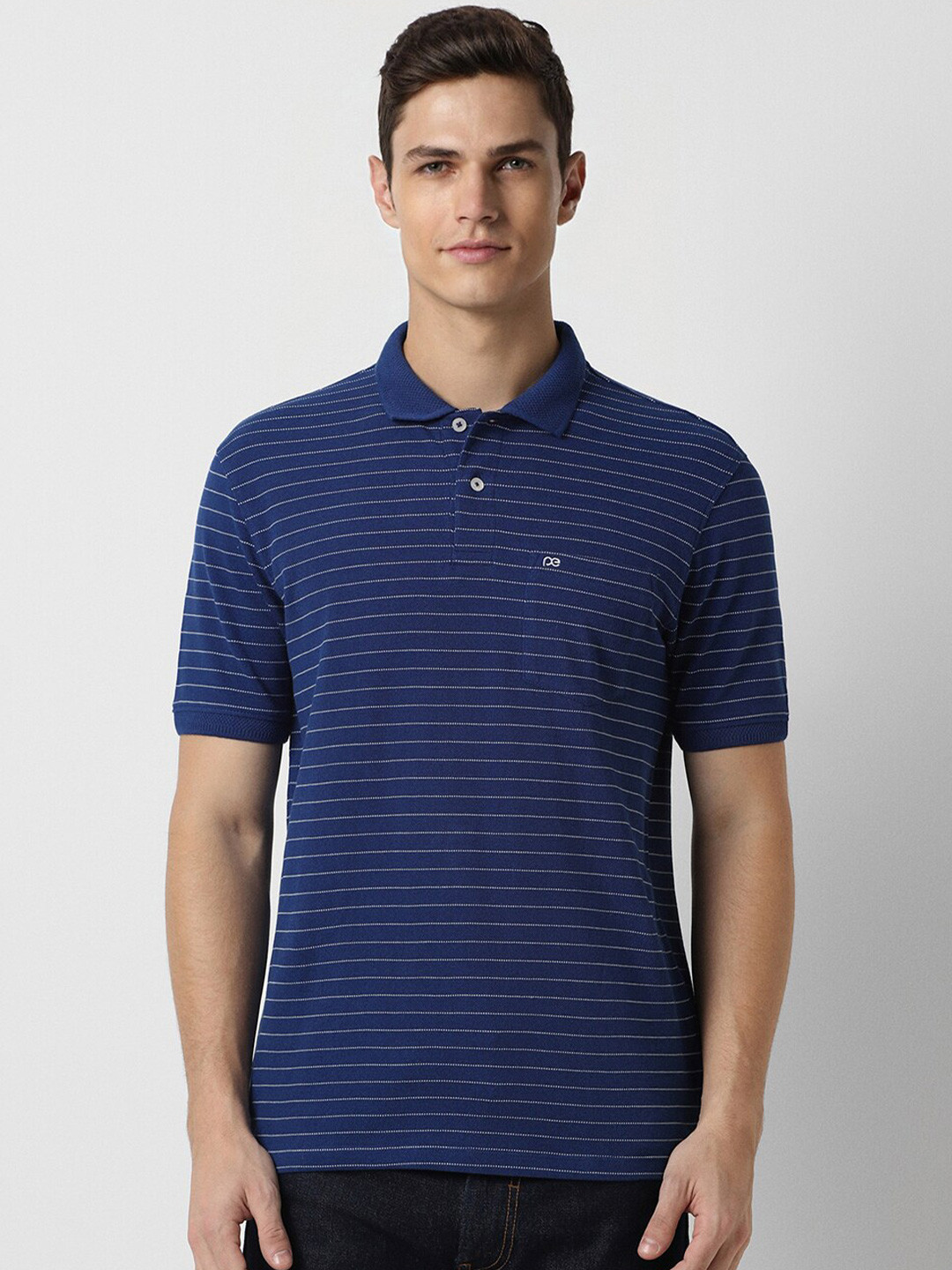 Peter England Striped Polo Collar T-shirt