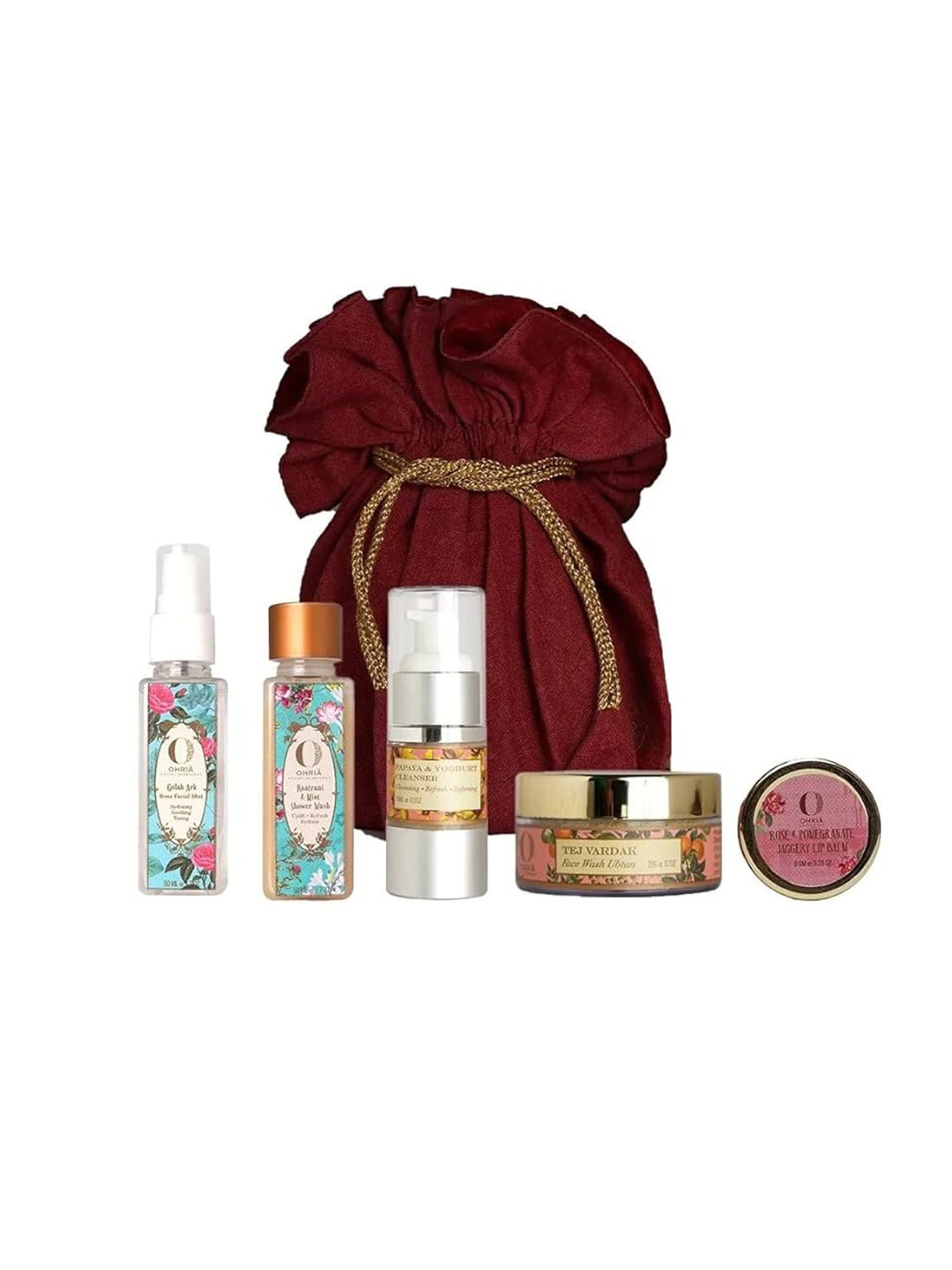 OHRIA AYURVEDA Set Of 5 Facial Mist-Shower Wash-Lip Balm-Face Ubtan-Facial Cleanser