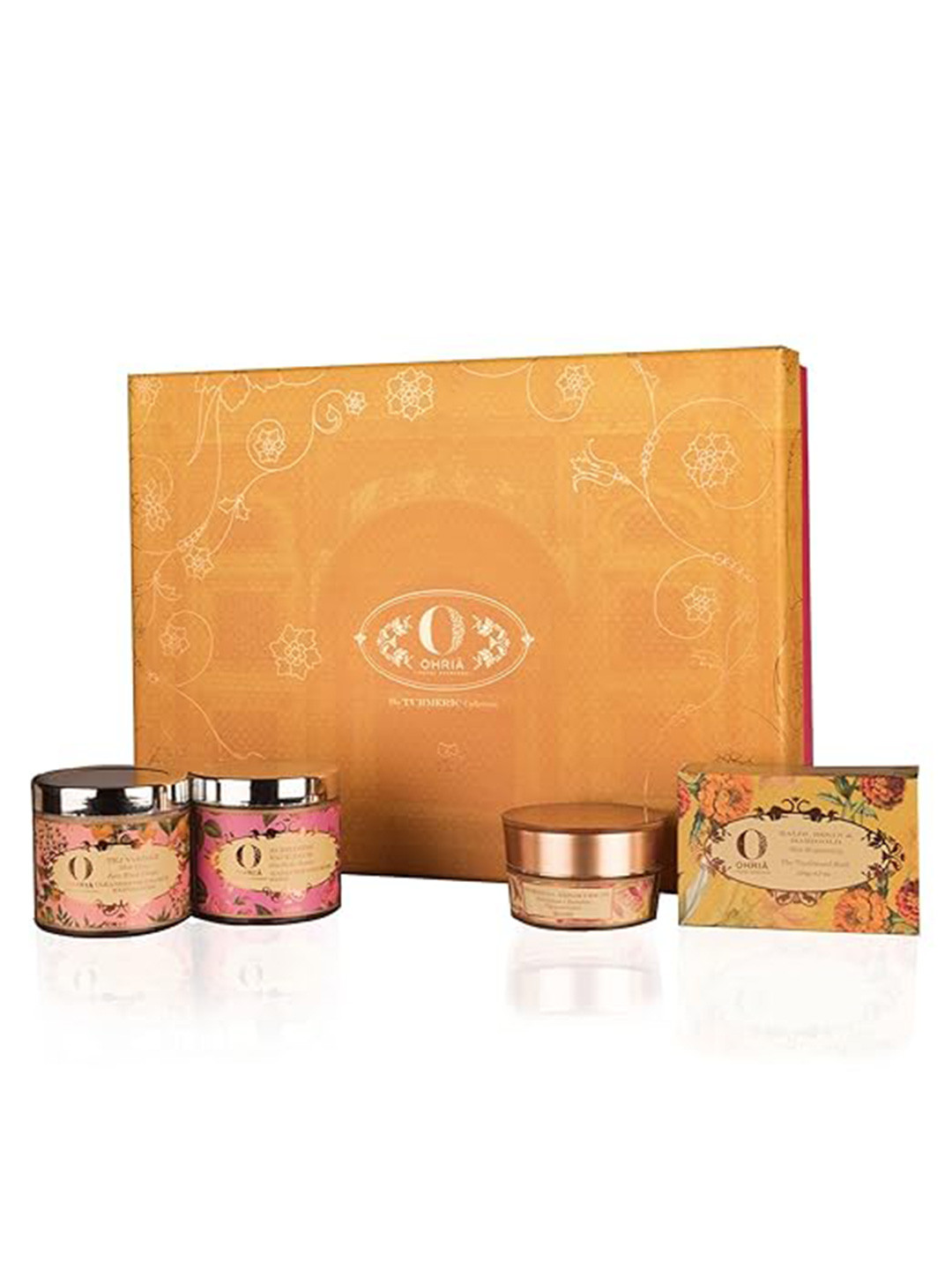 OHRIA AYURVEDA 4Pcs Turmeric & Saffron Face Wash-Cream-Face Pack & Bathing Bar