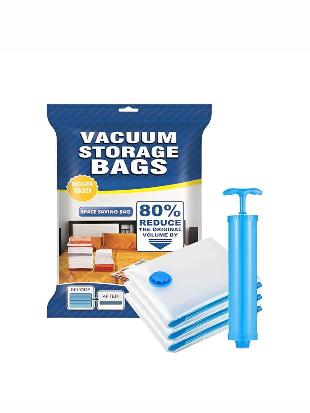 TONY STARK Transparent 3 Pieces Reusable Vacuum Bag Organisers