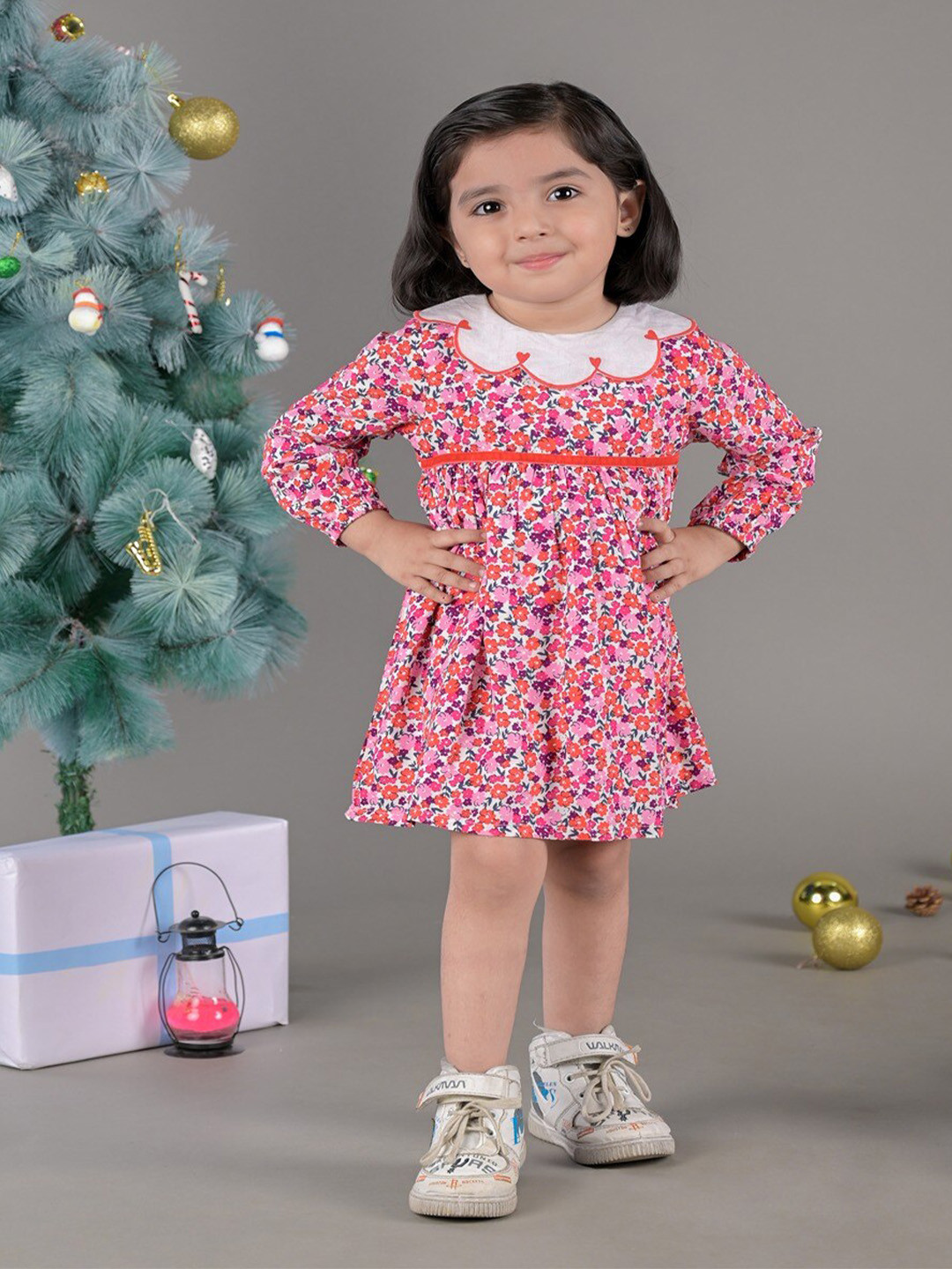 Budding Bees Floral Printed Fit & Flare Midi Dress