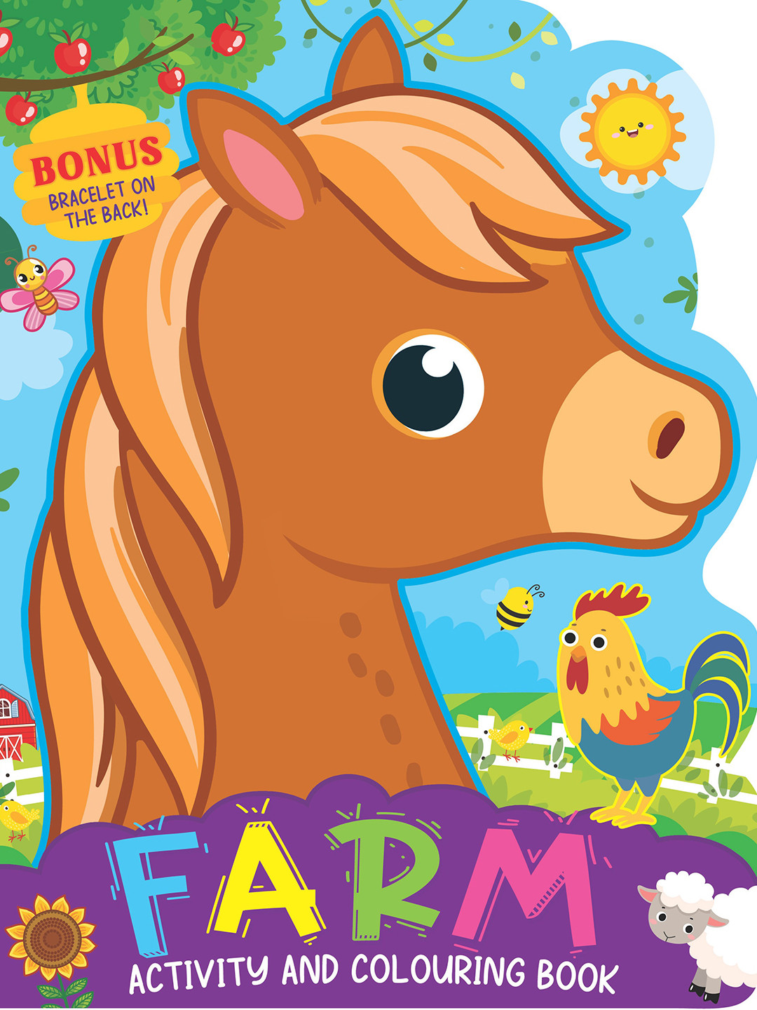 Dreamland Farm Activity and Colouring Book- Die Cut Animal Shaped Book
