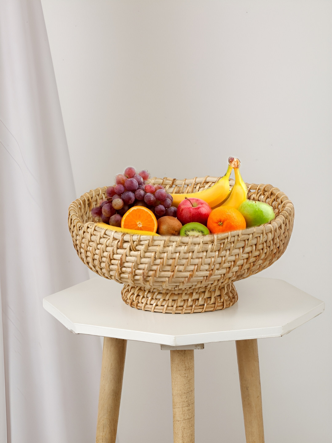 SHILPKARA Brown Rattan Fruit and Vegetable Basket