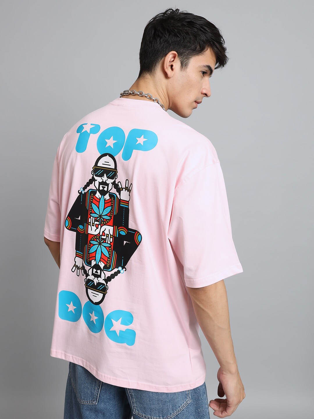 WEARDUDS Graphic Printed Drop-Shoulder Sleeves Cotton Oversized T-shirt