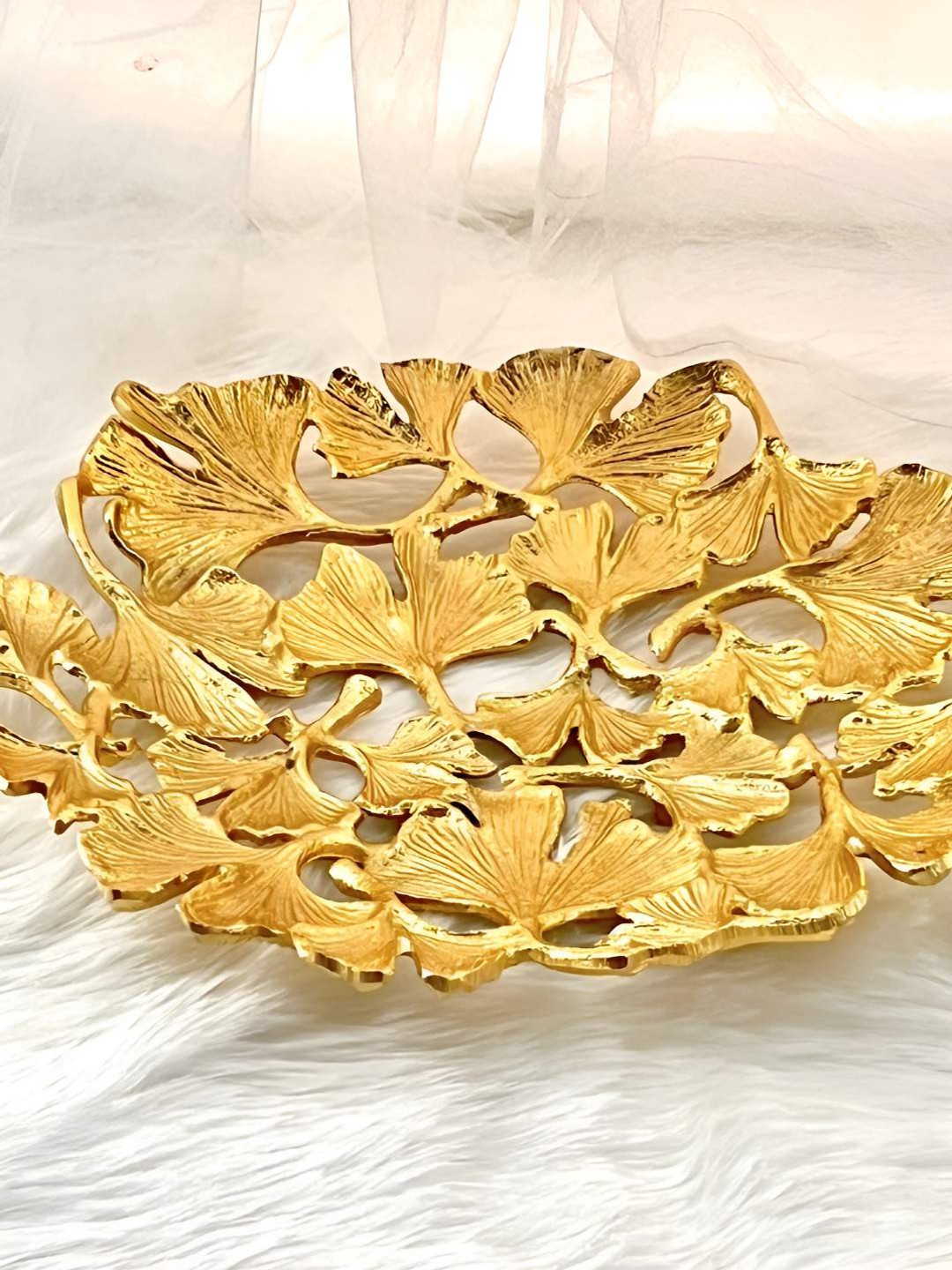 Timaya's Decor Gold Toned Aluminum Decorative Trey