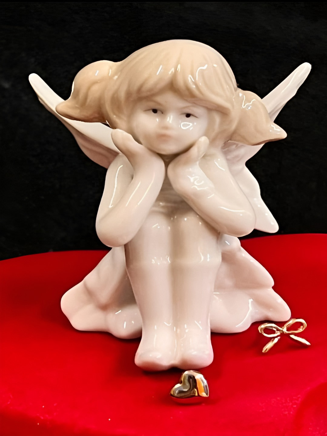 Timaya's Decor Angel Wondering Off White Ceramic Glossy Living Room Small Showpiece - 3 Inches
