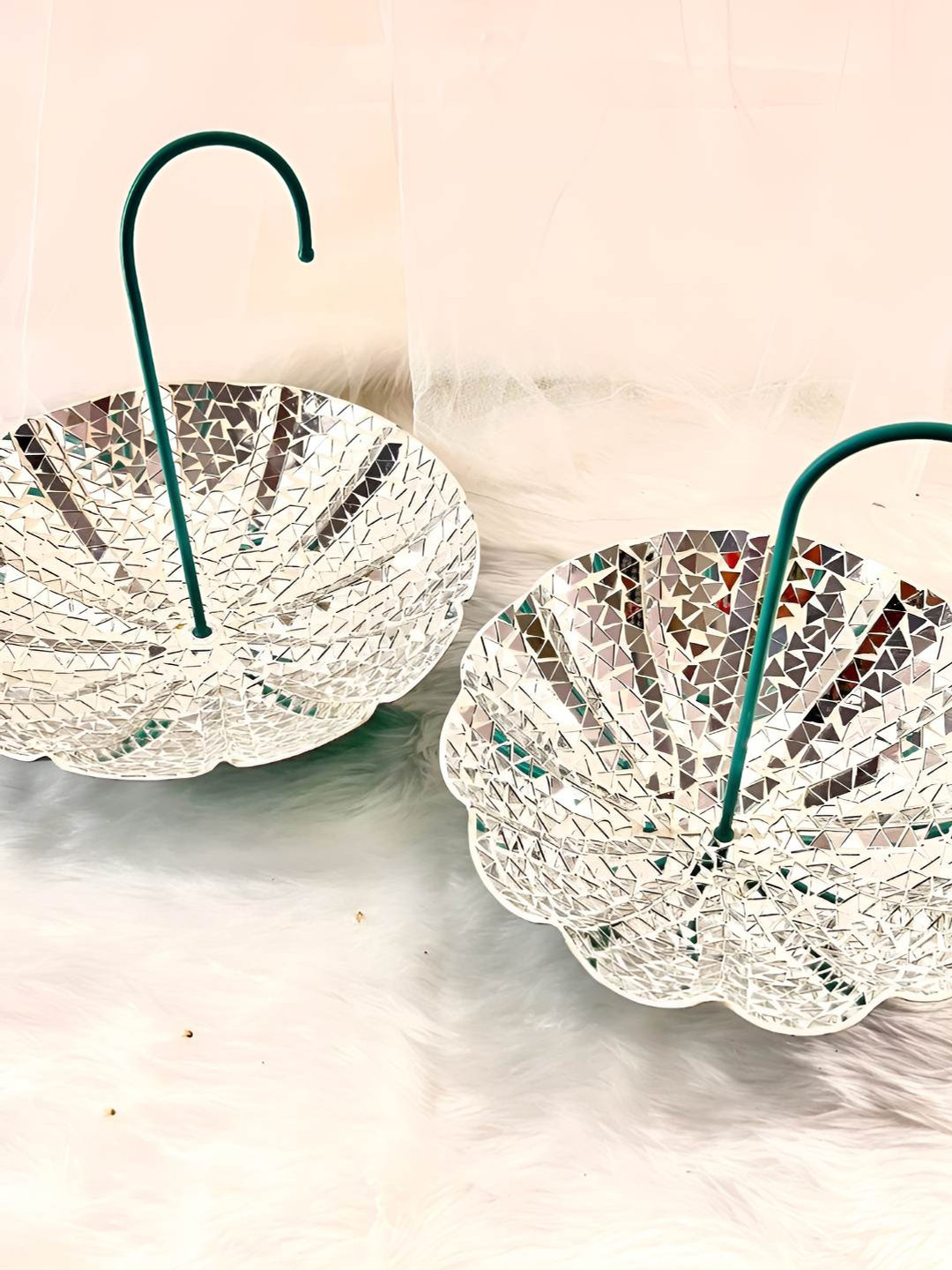 Timaya's Decor Blue Gold Toned Amber-Ella Serving Dish