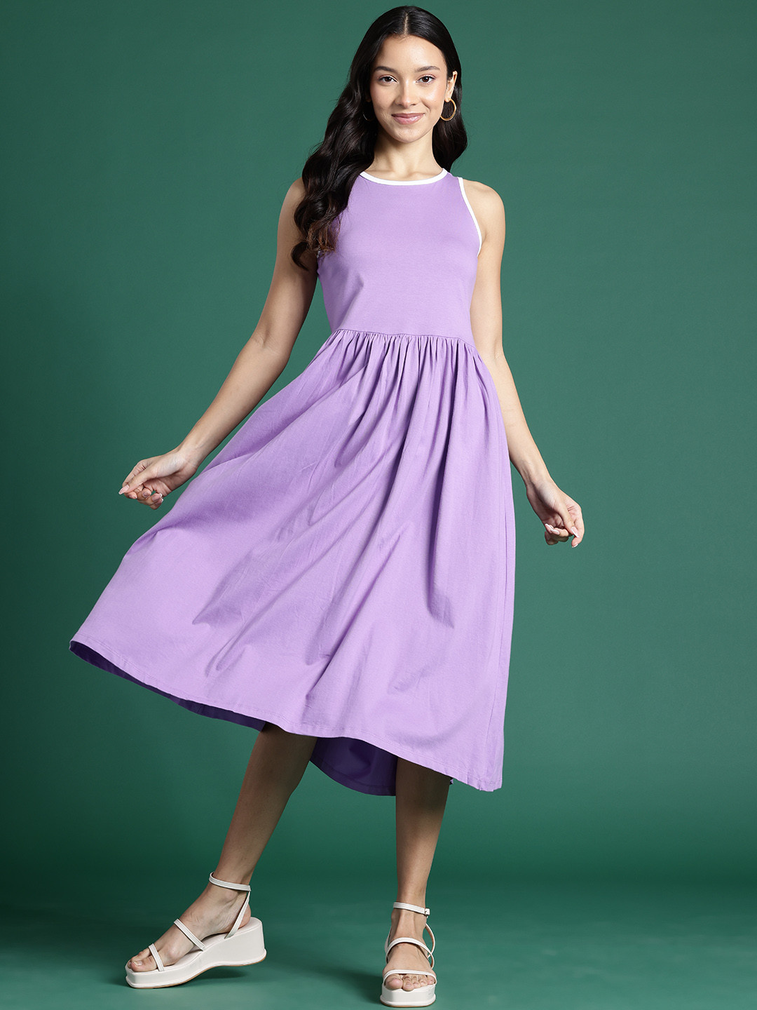 DressBerry A-Line Midi Pure Cotton Dress