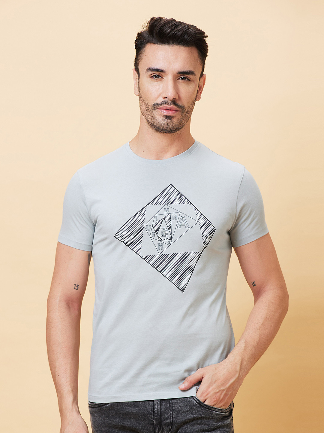 Being Human Brand Logo Printed Pure Cotton T-shirt