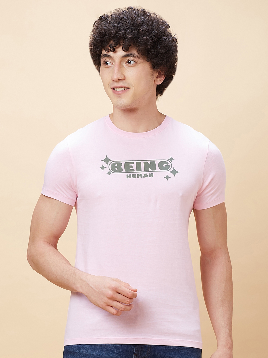 Buy Being Human Pure Cotton Brand Logo Printed Casual T Shirt