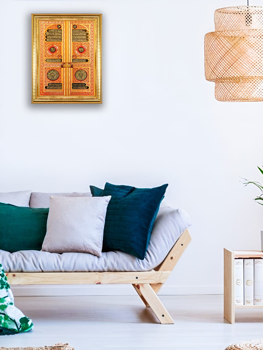 Hawai Orange & 24k Gold-Plated Ajmer Sharif Kaaba Gate Wood Wall Photo Frames