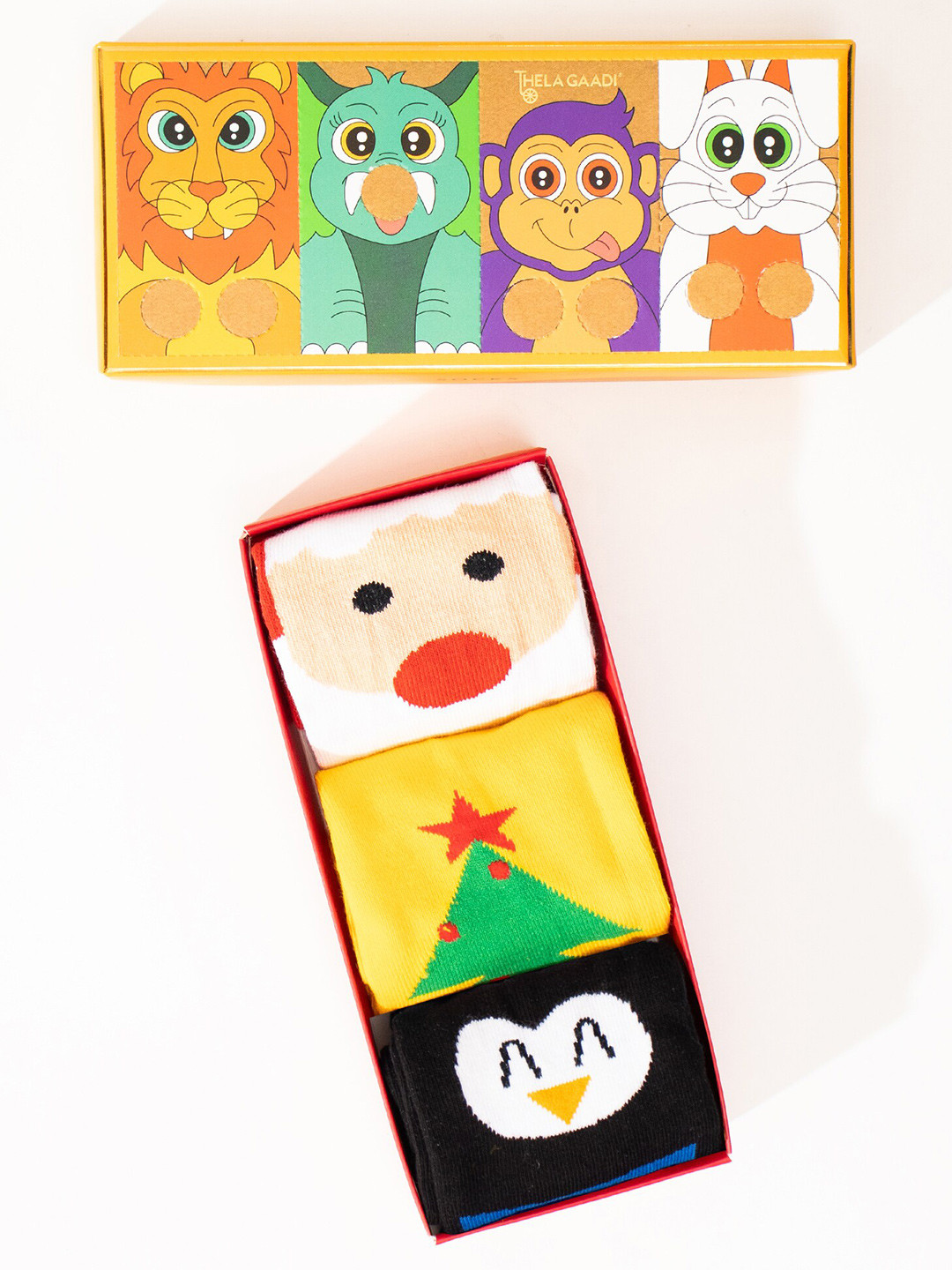 Thela Gaadi Kids Pack Of 3 Patterned Ankle-Length Socks