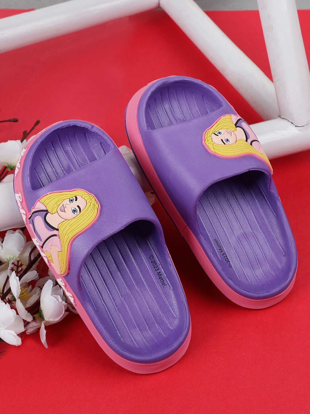 Kids Ville Girls Barbie Printed Sliders