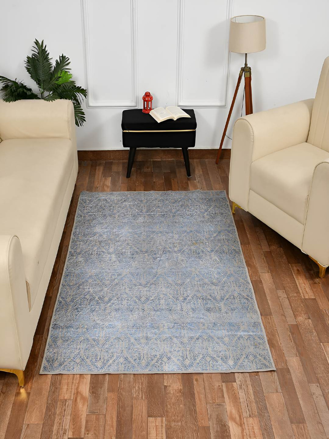COMFIDELITAS Grey Abstract Anti-Skid Nylon Carpet