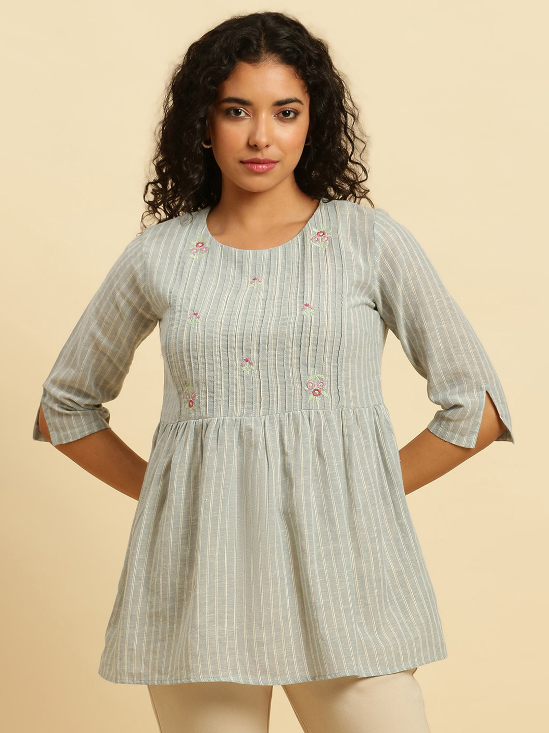 W Vertical Stripes A-Line Top