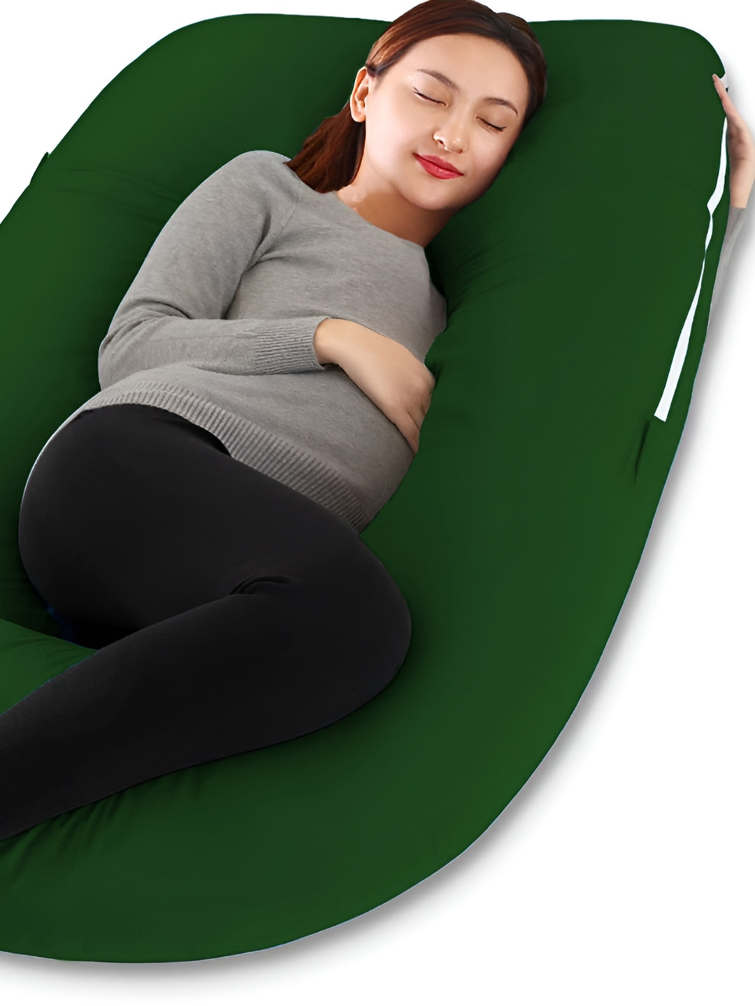 DADDY COOL Green Solid Cotton Breathable Ultra Soft Fibre Maternity Pillow-7.8 x 30 x 58 cm