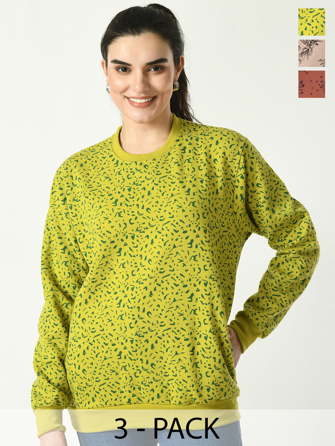 BAESD Pack Of 3 Printed Fleece Pullover