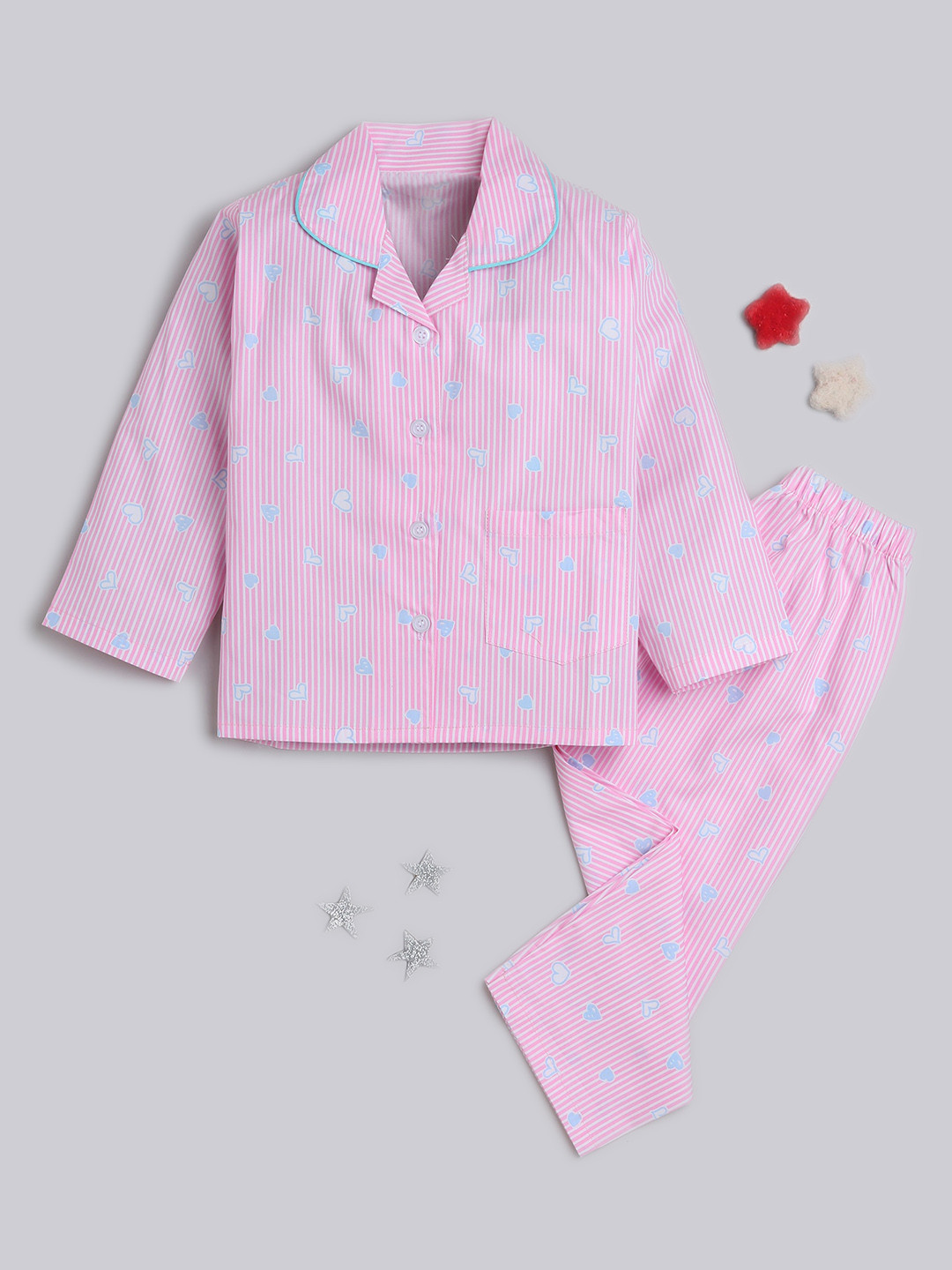 The Magic Wand Kids Graphic Printed Pure Cotton Shirt & Lounge Pant
