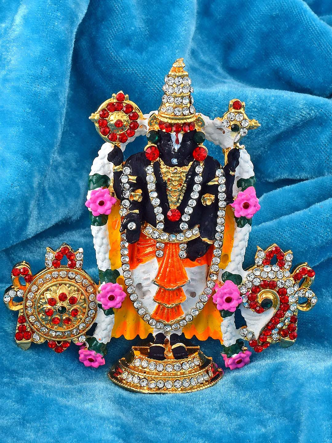 MEMOIR Tirupati Balaji Black Brass Metallic Living Room Medium Showpiece - 3.1 Inches