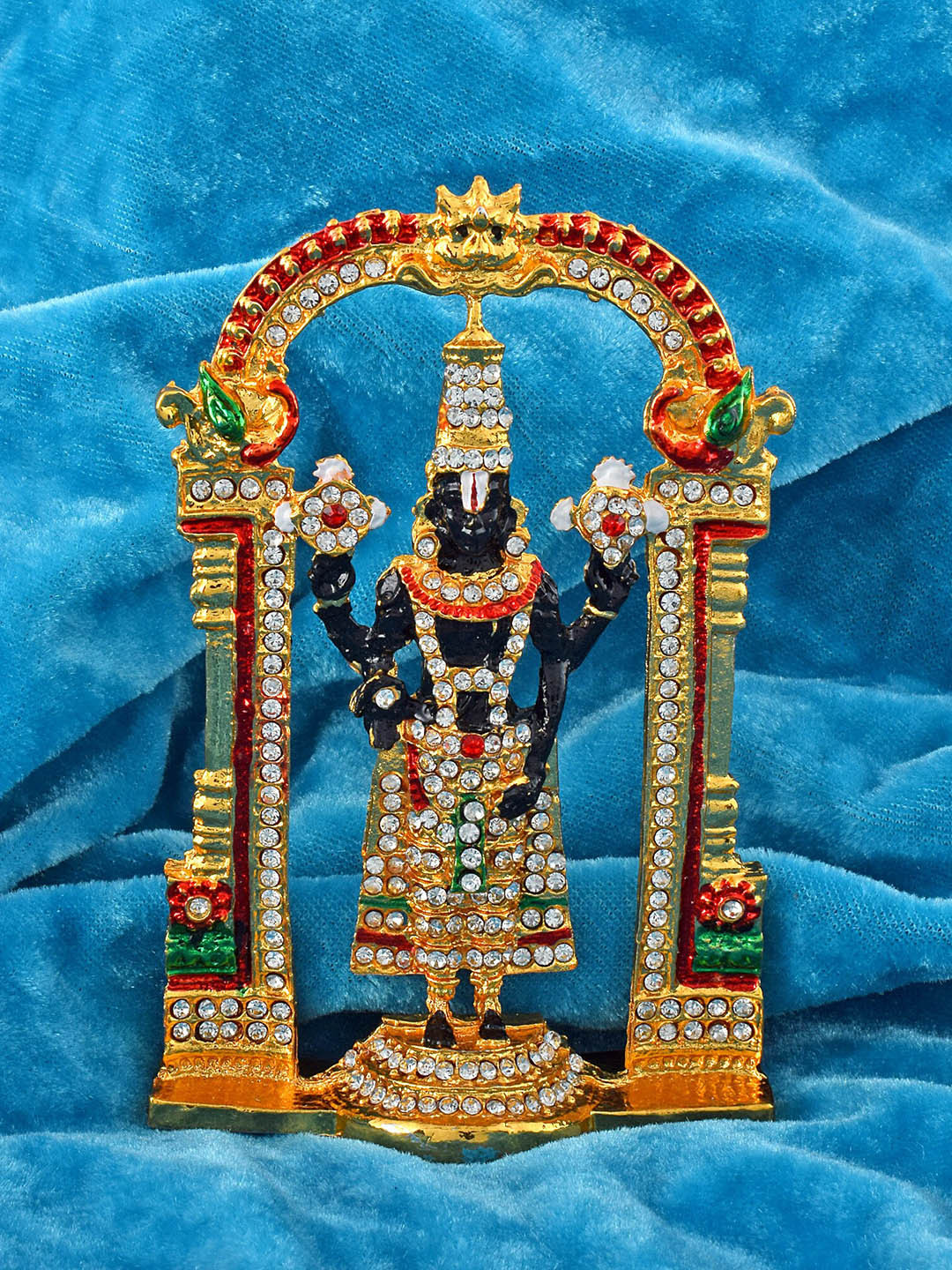 MEMOIR Tirupati Balaji Black Brass Metallic Prayer Room Medium Showpiece - 3.5 Inches