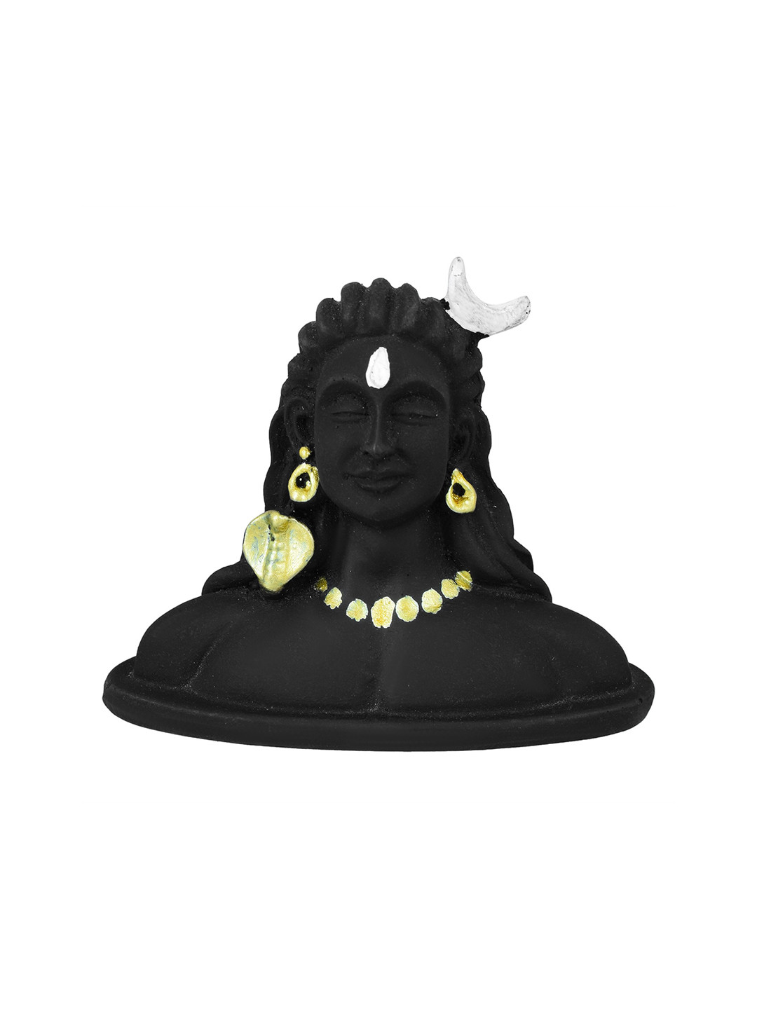 MEMOIR Aadi Yogi Black Brass Metallic Prayer Room Medium Showpiece - 2.5 Inches