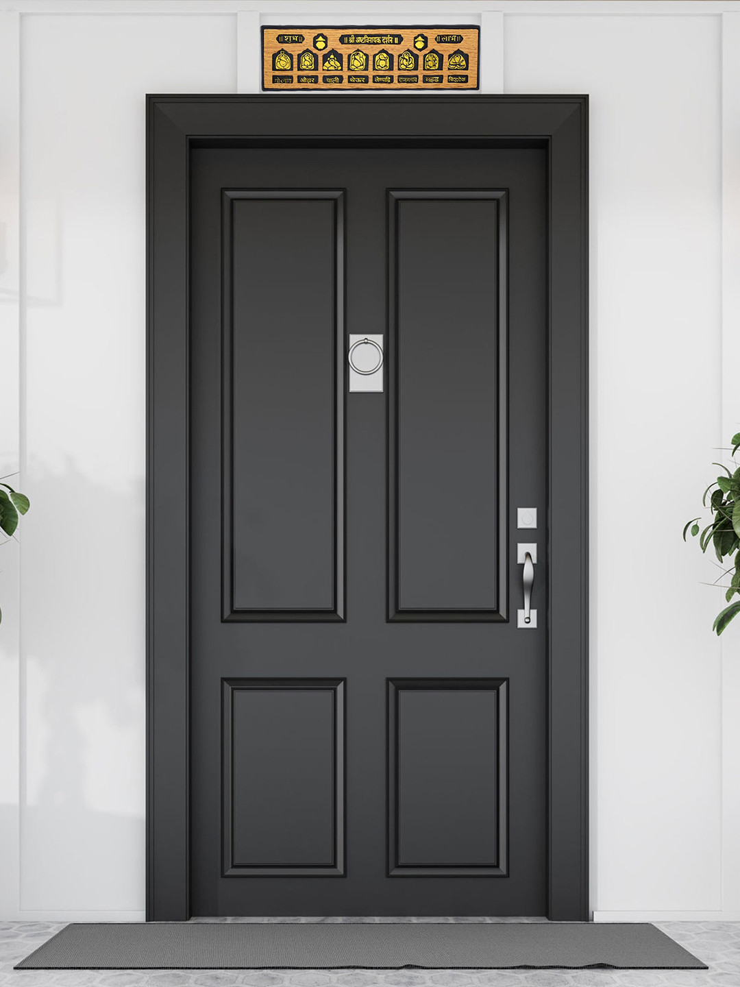 MEMOIR Asht Vinayak Gold Wood Natural Home Office Medium Showpiece - 3 Inches